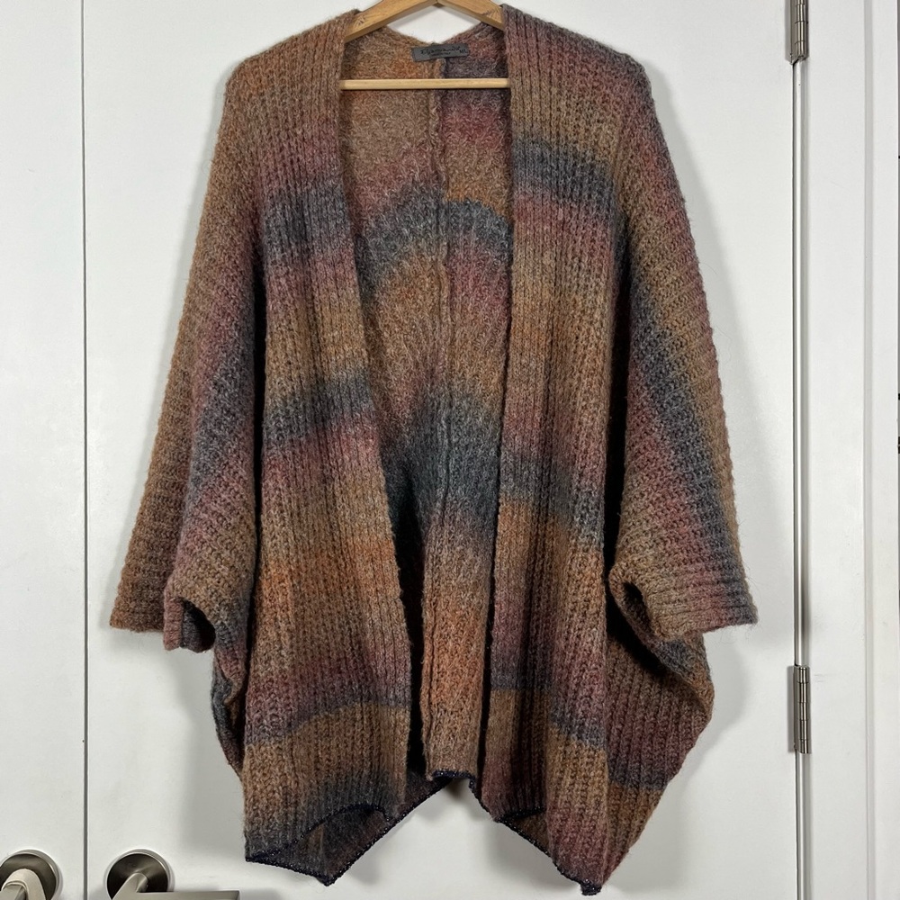 Elsamanda Women's Cardigan Sweater Wrap M/L Chunky Boho Lagenlook Made in Italy